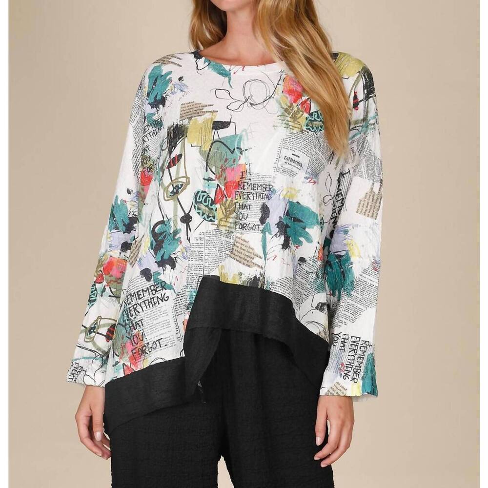 NEW INOAH abstract ease dolman pullover in multi